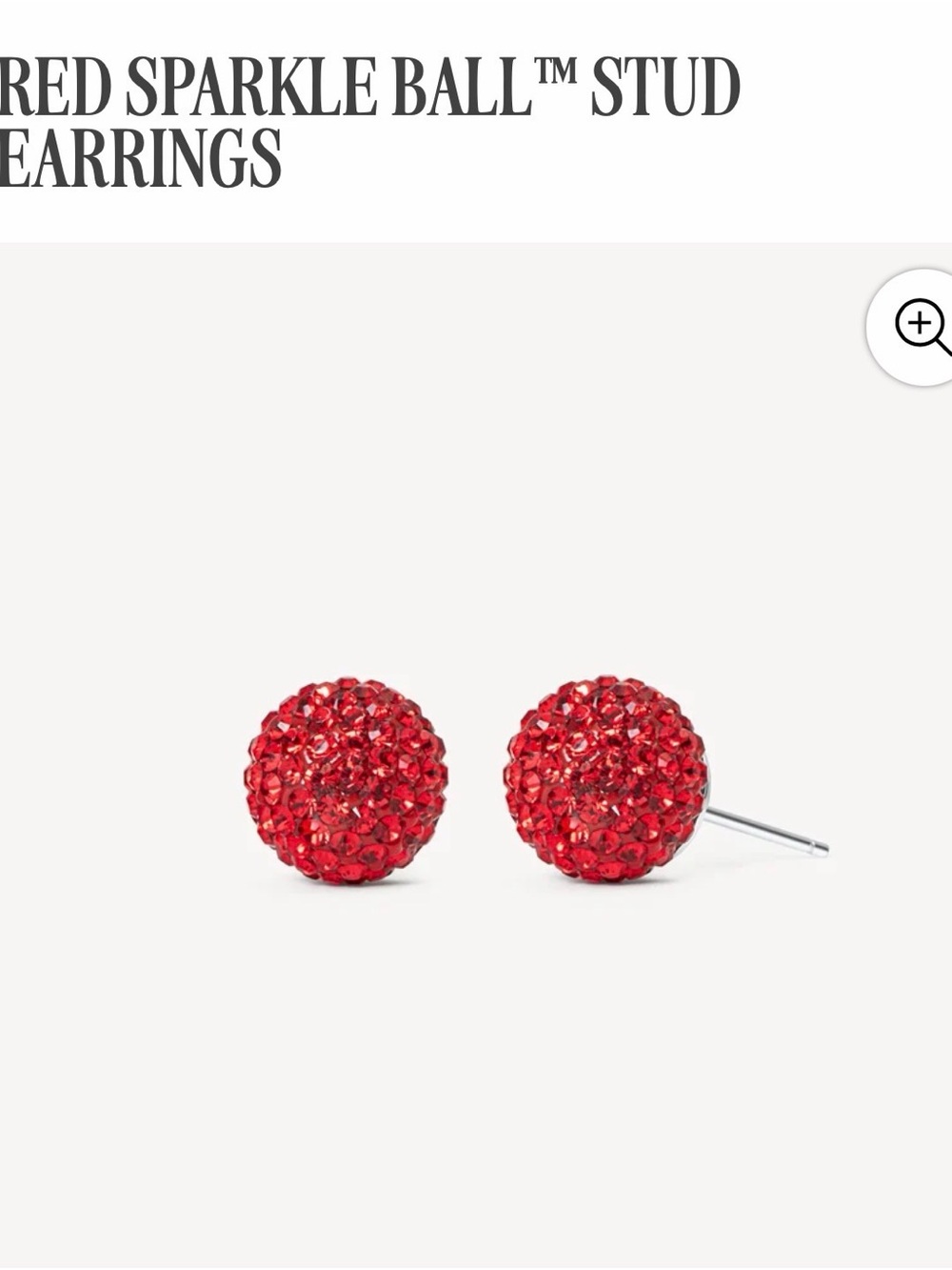 ♥️✨Hillberg & Berk Red Sparkle Ball Stud Earrings